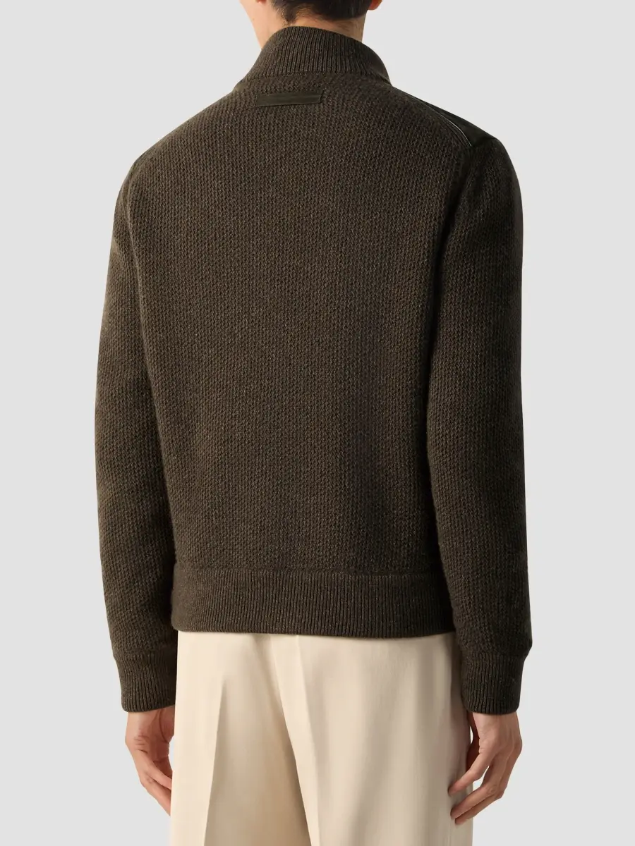 Zegna Men's Oasi Cashmere Blouson Sweater | Thumbnail 4