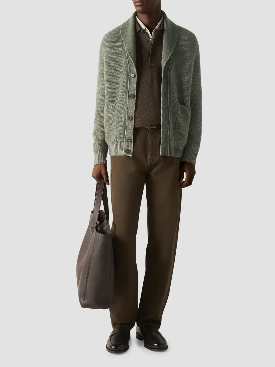 Zegna Men's Cashmere and Wool Jacket - Light Green | Thumbnail 2 Zegna Men's Cashmere and Wool Jacket - Light Green | Thumbnail 2