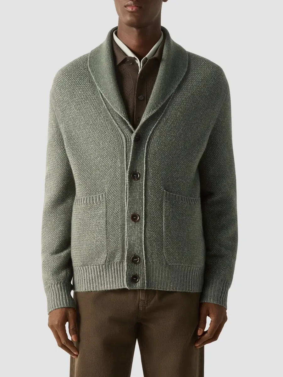 Zegna Men's Cashmere and Wool Jacket - Light Green | Thumbnail 3 Zegna Men's Cashmere and Wool Jacket - Light Green | Thumbnail 3