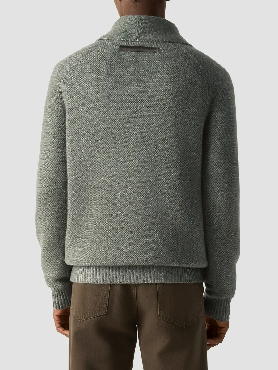 Zegna Men's Cashmere and Wool Jacket - Light Green | Thumbnail 4 Zegna Men's Cashmere and Wool Jacket - Light Green | Thumbnail 4