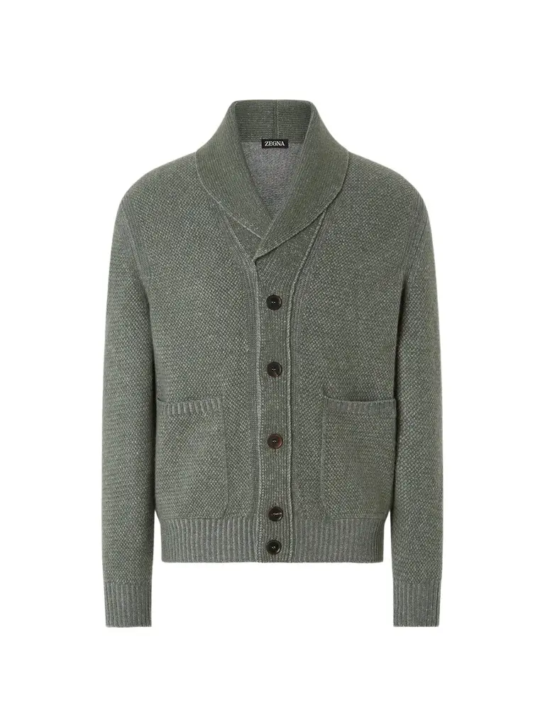 Zegna Men's Cashmere and Wool Jacket - Light Green