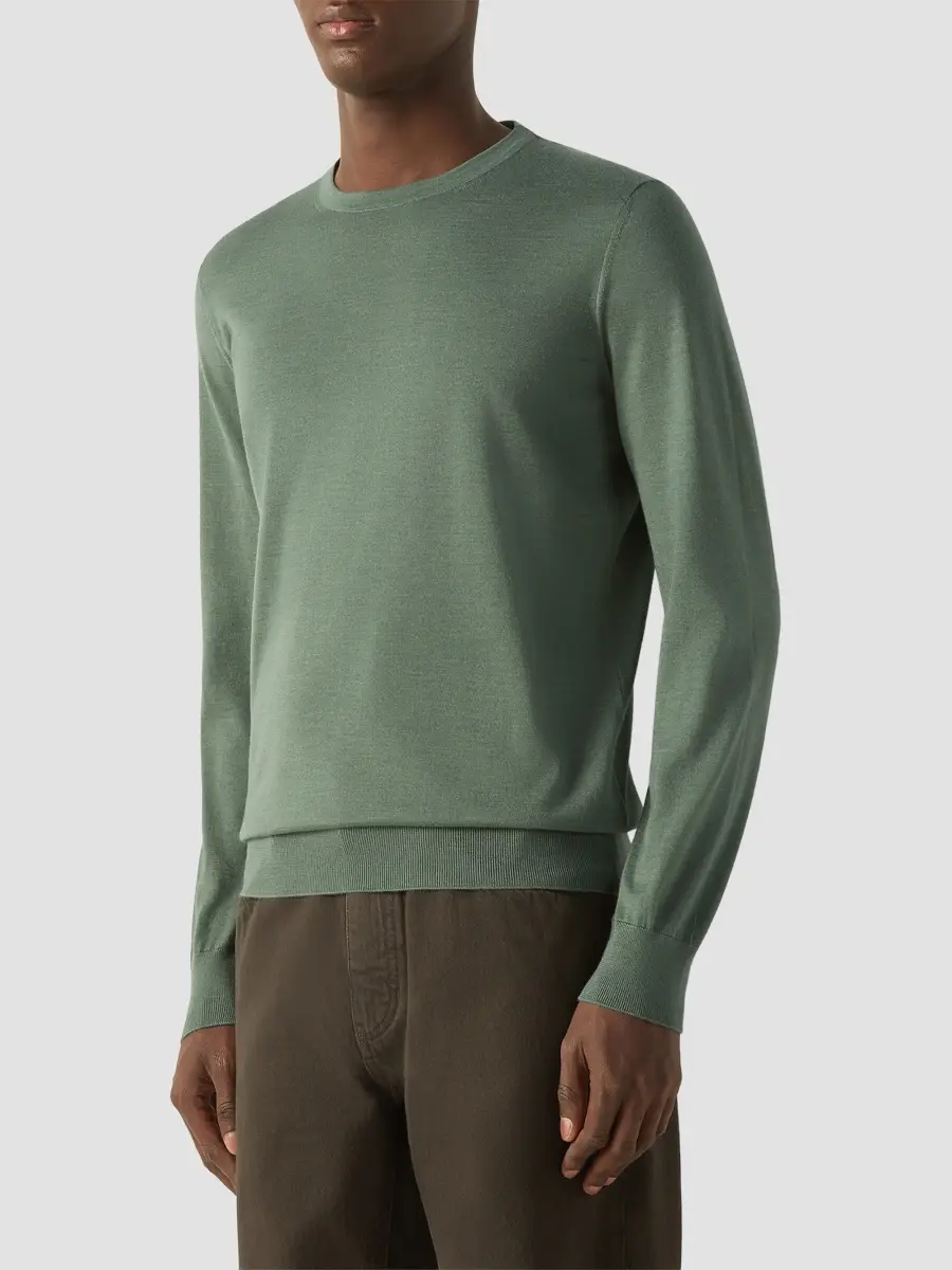 Zegna Men's Cashseta Crewneck Sweater | Thumbnail 2 Zegna Men's Cashseta Crewneck Sweater | Thumbnail 2