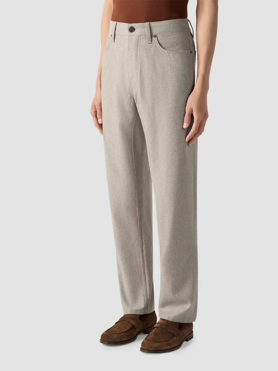 Zegna Men's Wool and Cashmere Roccia Pants | Thumbnail 2