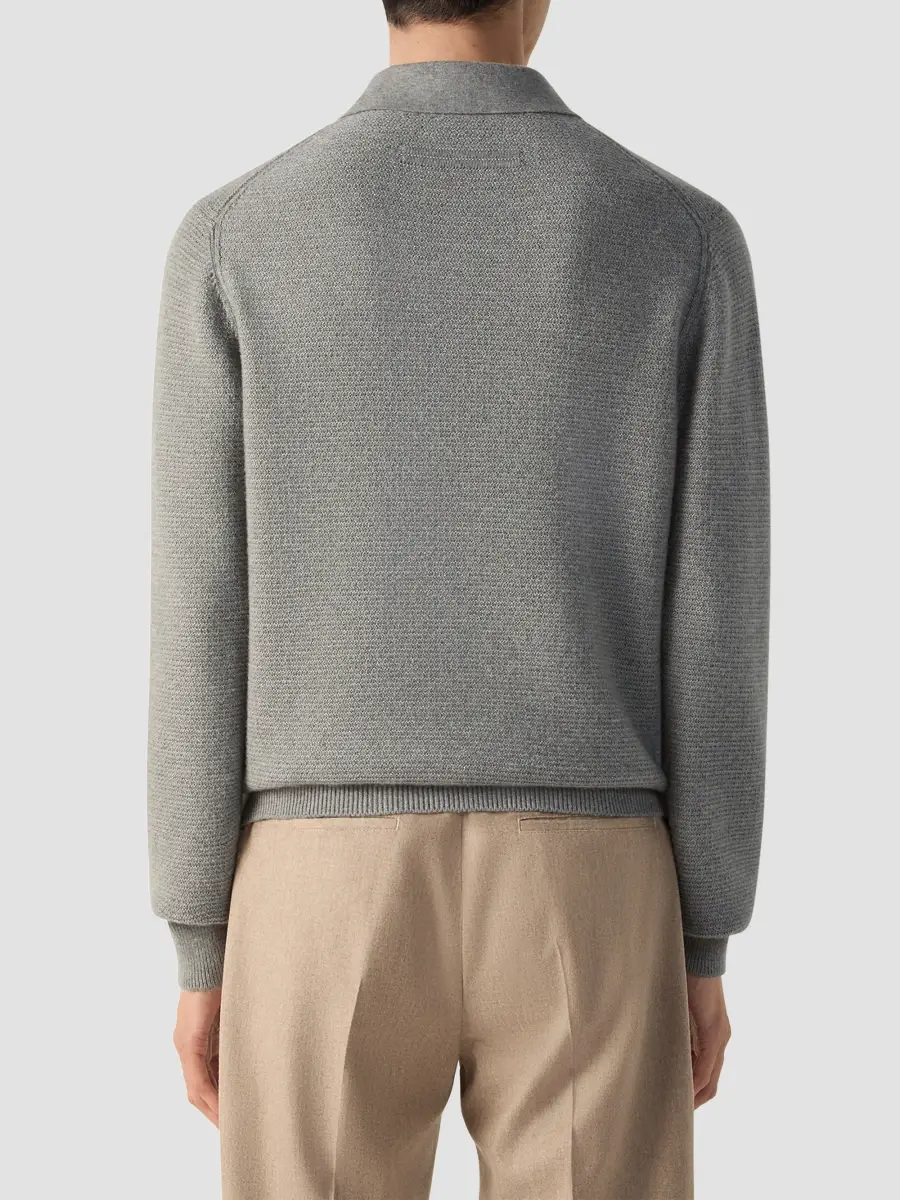 Zegna Men's Oasi Cashmere Polo Shirt | Thumbnail 3 Zegna Men's Oasi Cashmere Polo Shirt | Thumbnail 3