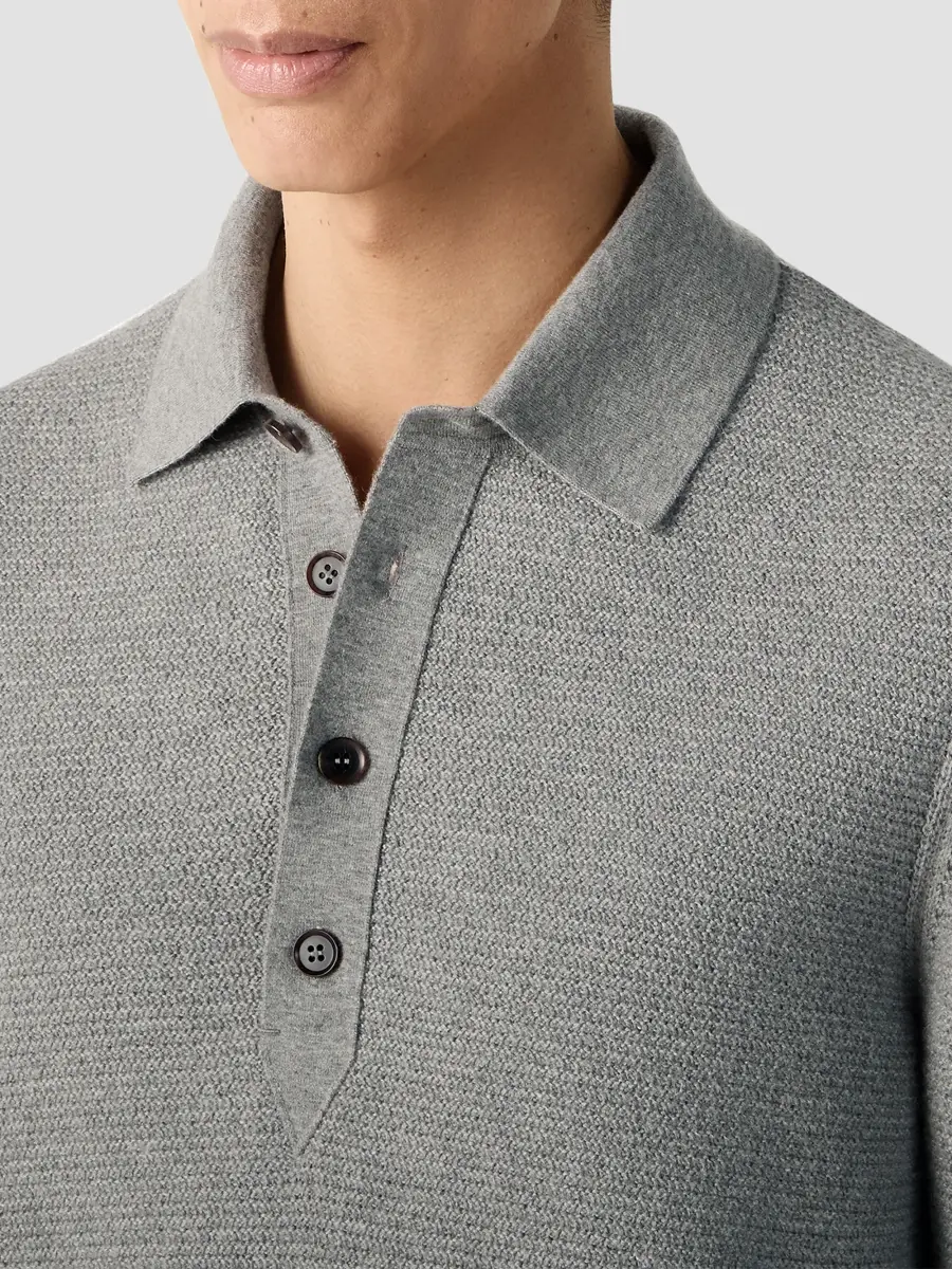 Zegna Men's Oasi Cashmere Polo Shirt | Thumbnail 4 Zegna Men's Oasi Cashmere Polo Shirt | Thumbnail 4
