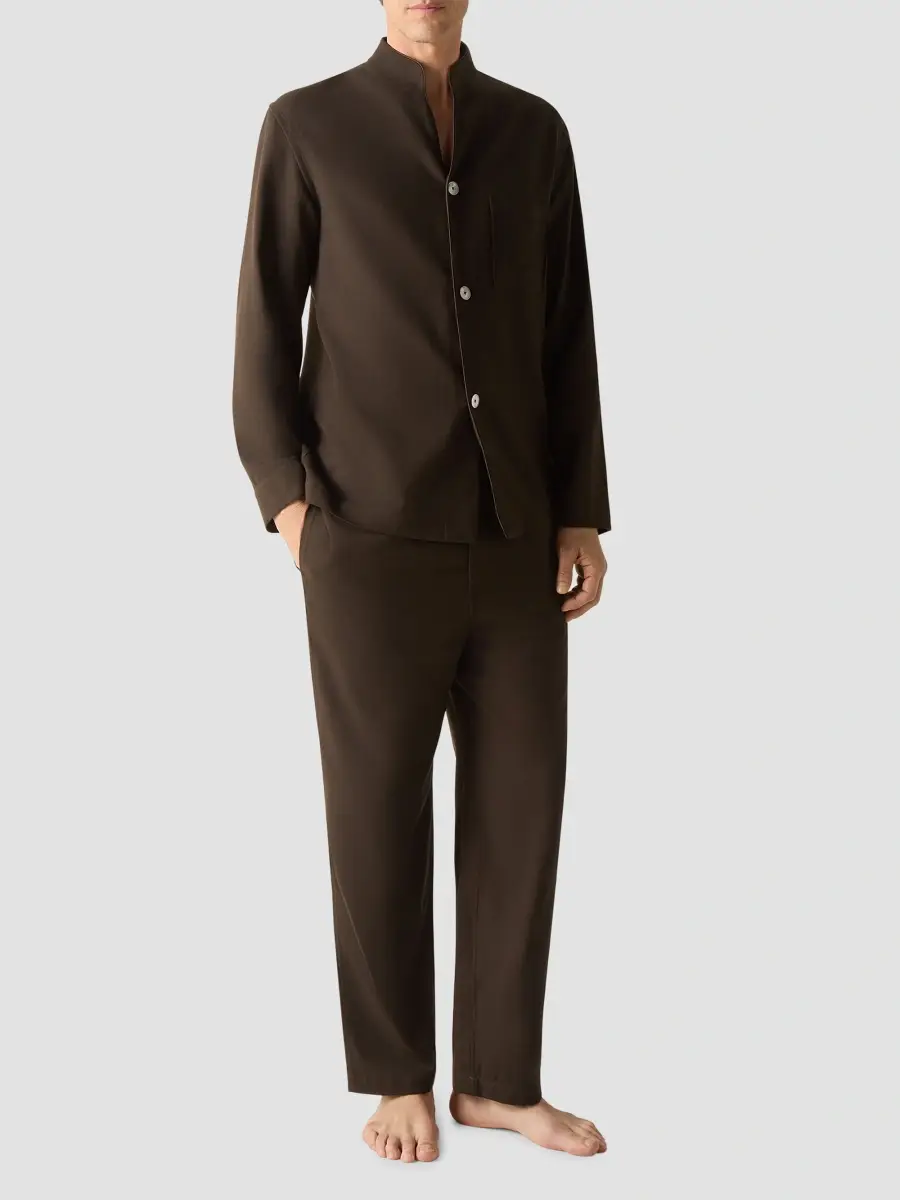 Zegna Men's Cashco Pajama Shirt | Thumbnail 2