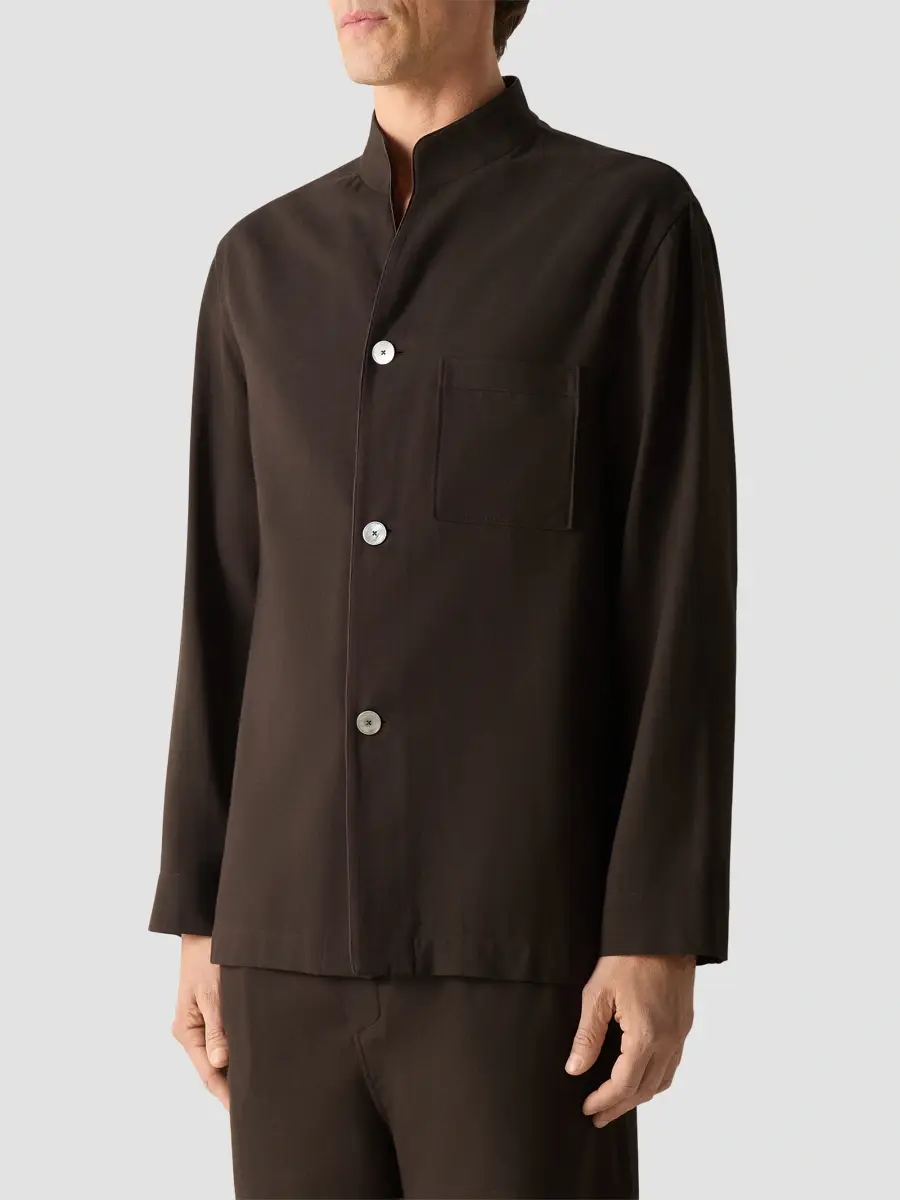 Zegna Men's Cashco Pajama Shirt | Thumbnail 3