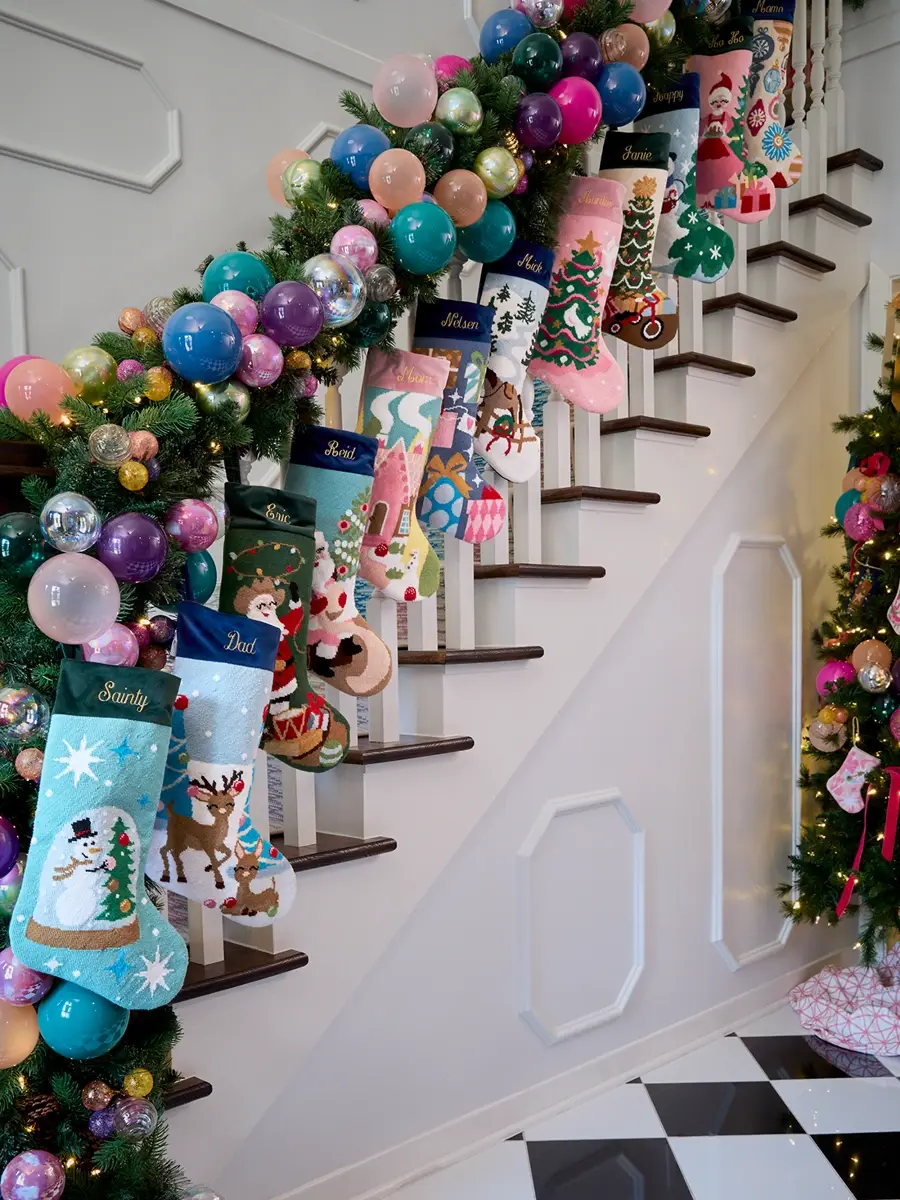 Bauble Stockings x Sainty Nelsen Peace On Earth Christmas Stocking | Thumbnail 2 Bauble Stockings x Sainty Nelsen Peace On Earth Christmas Stocking | Thumbnail 2