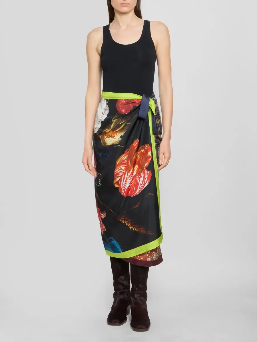 Dries Van Noten Women's Scarfy Patchwork-Print Silk Midi Wrap Skirt | Thumbnail 2 Dries Van Noten Women's Scarfy Patchwork-Print Silk Midi Wrap Skirt | Thumbnail 2