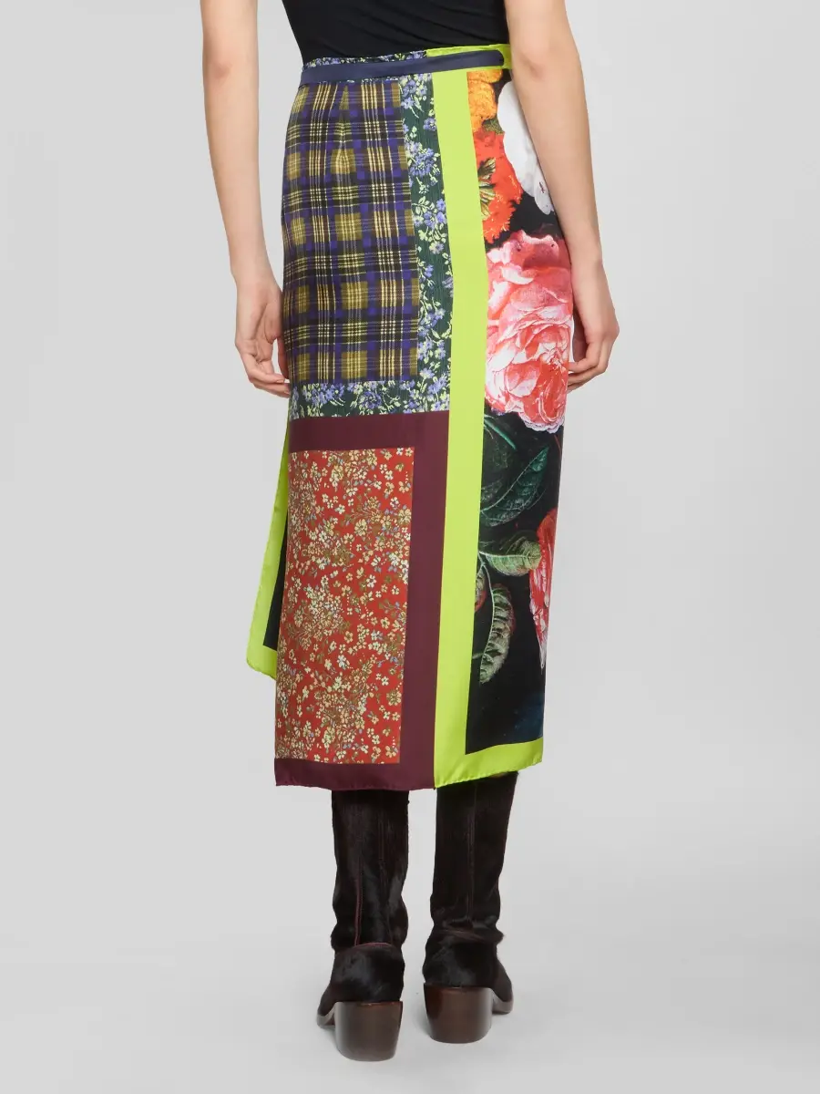 Dries Van Noten Women's Scarfy Patchwork-Print Silk Midi Wrap Skirt | Thumbnail 3 Dries Van Noten Women's Scarfy Patchwork-Print Silk Midi Wrap Skirt | Thumbnail 3