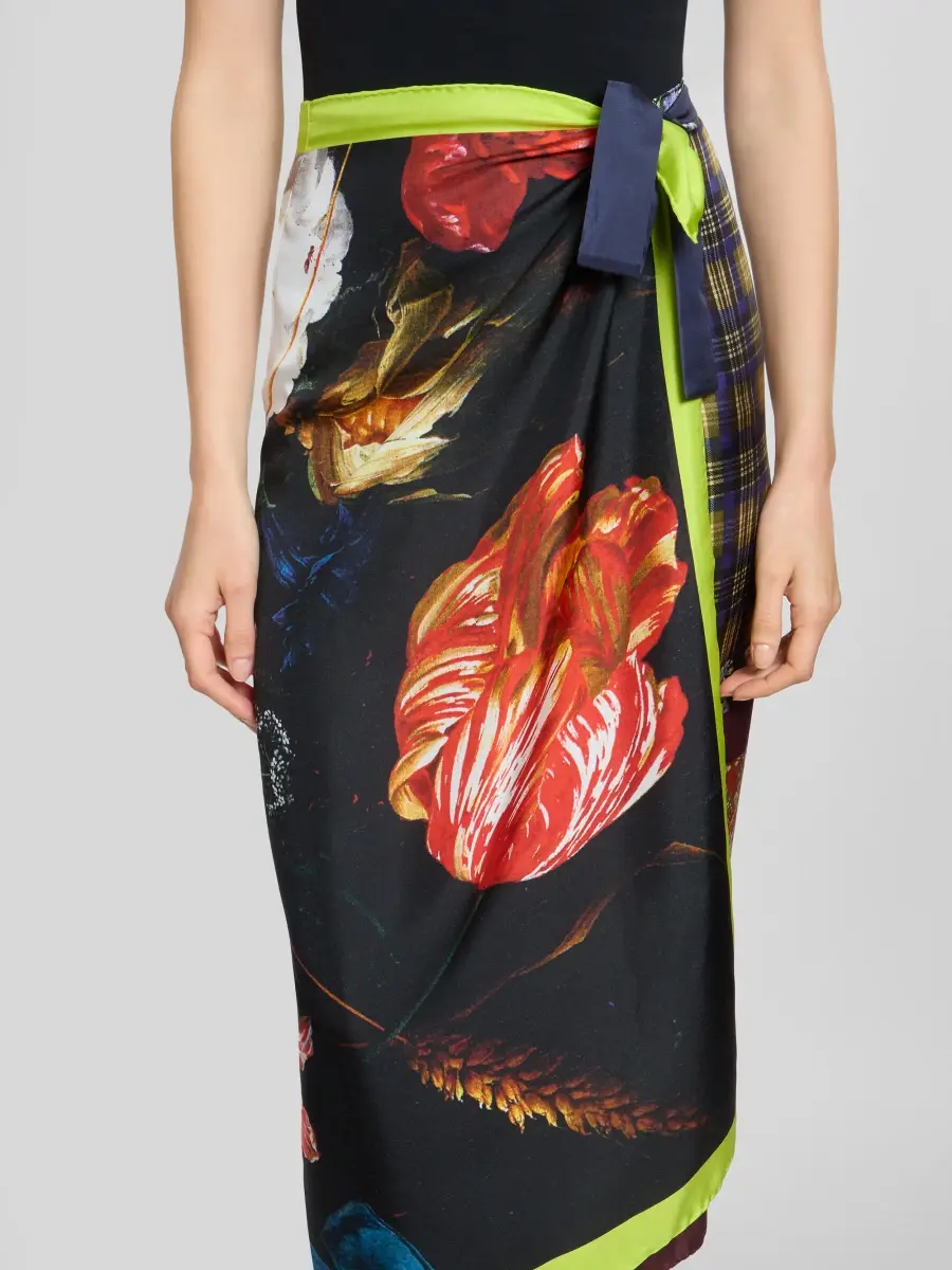 Dries Van Noten Women's Scarfy Patchwork-Print Silk Midi Wrap Skirt | Thumbnail 5 Dries Van Noten Women's Scarfy Patchwork-Print Silk Midi Wrap Skirt | Thumbnail 5