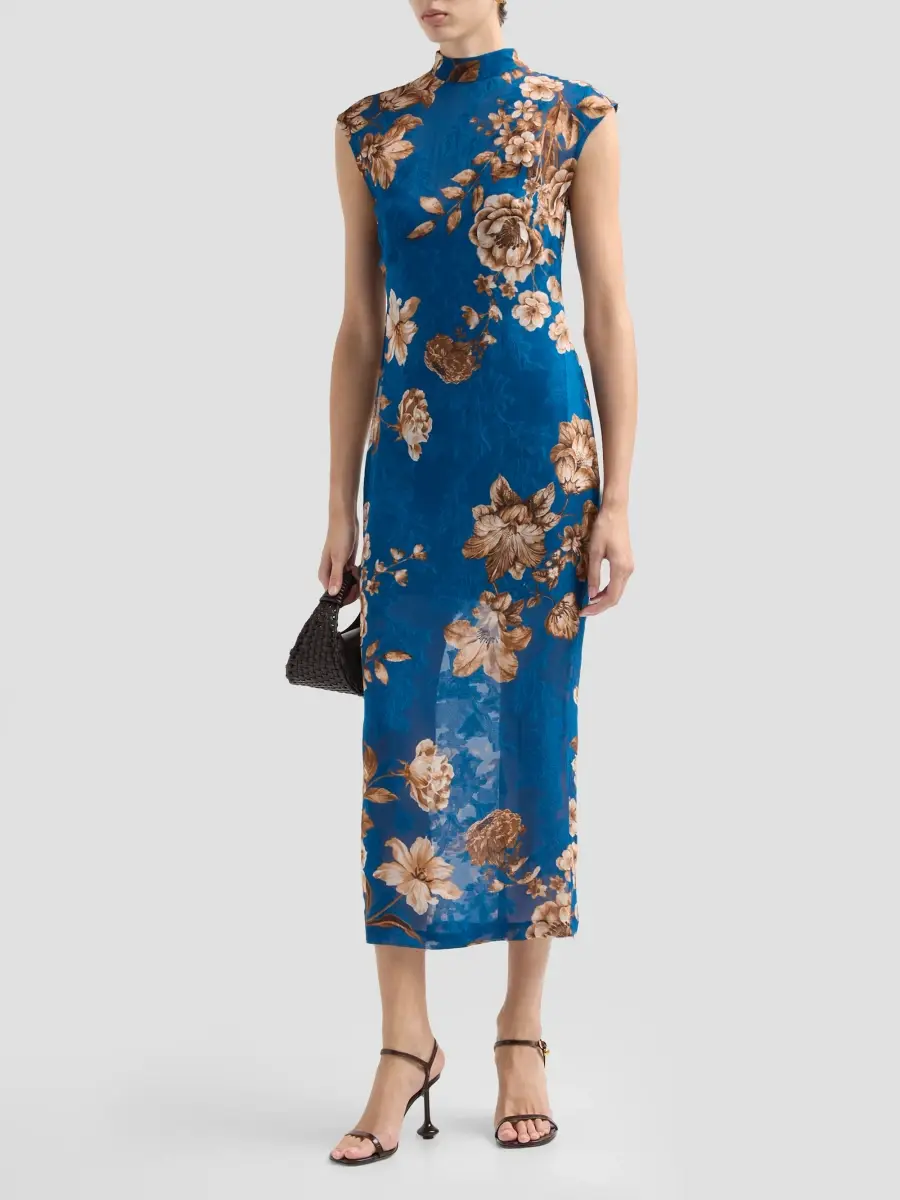 Hemant & Nandita Women's Floral Sheath Midi Dress | Thumbnail 4 Hemant & Nandita Women's Floral Sheath Midi Dress | Thumbnail 4