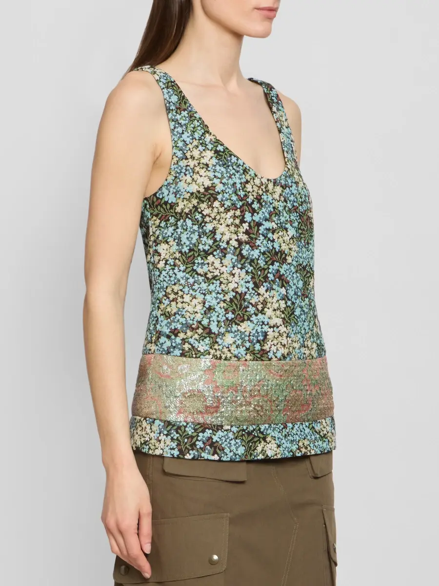 Dries Van Noten Women's Croppy Floral Tunic Top | Thumbnail 4 Dries Van Noten Women's Croppy Floral Tunic Top | Thumbnail 4