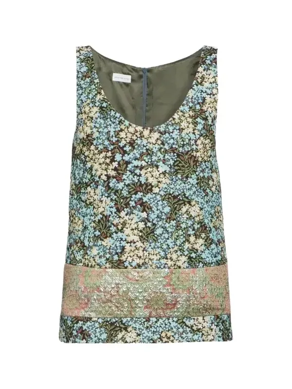 Dries Van Noten Women's Croppy Floral Tunic Top