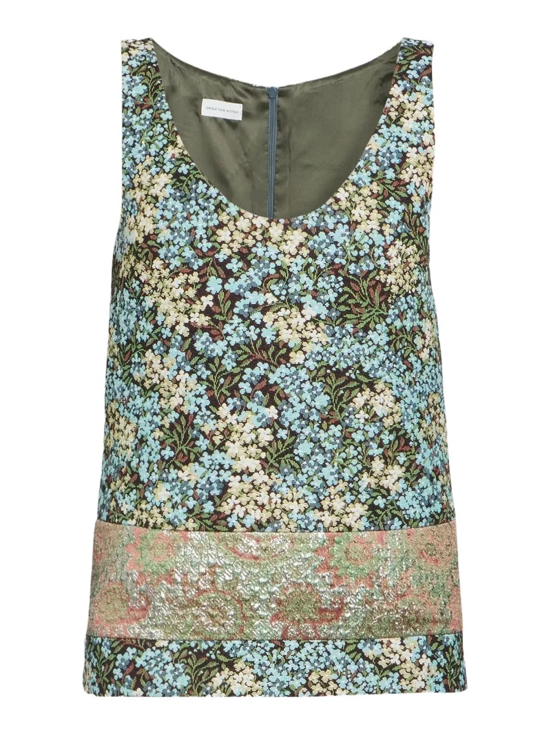 Dries Van Noten Women's Croppy Floral Tunic Top