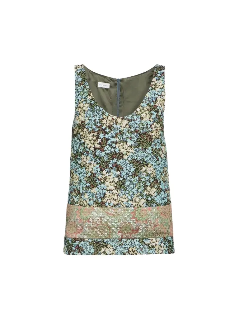 Dries Van Noten Women's Croppy Floral Tunic Top