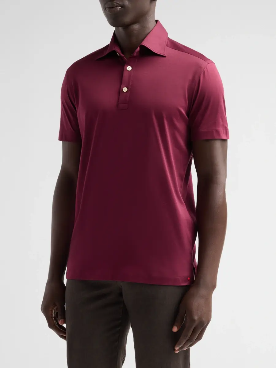Kiton Men's Cotton Polo Shirt | Thumbnail 4 Kiton Men's Cotton Polo Shirt | Thumbnail 4