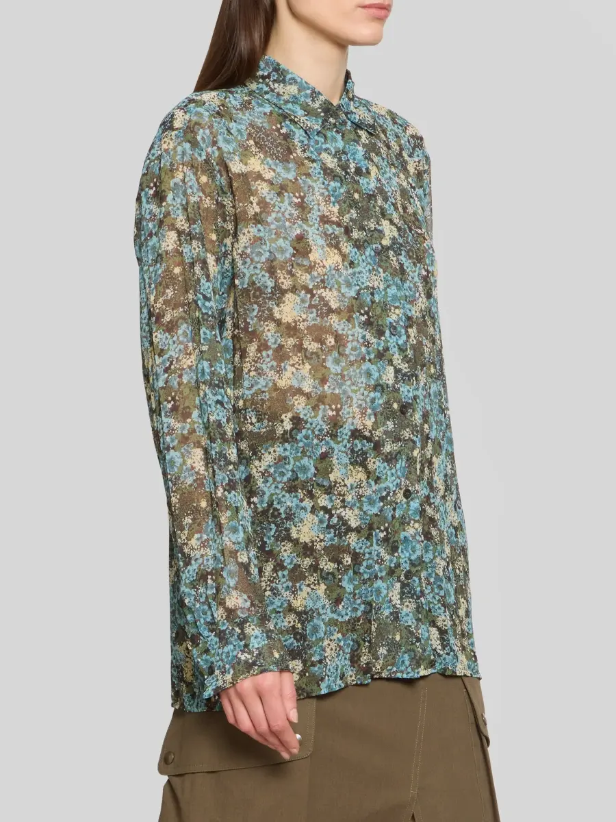 Dries Van Noten Women's Clavelly Floral Pleated Shirt | Thumbnail 4 Dries Van Noten Women's Clavelly Floral Pleated Shirt | Thumbnail 4