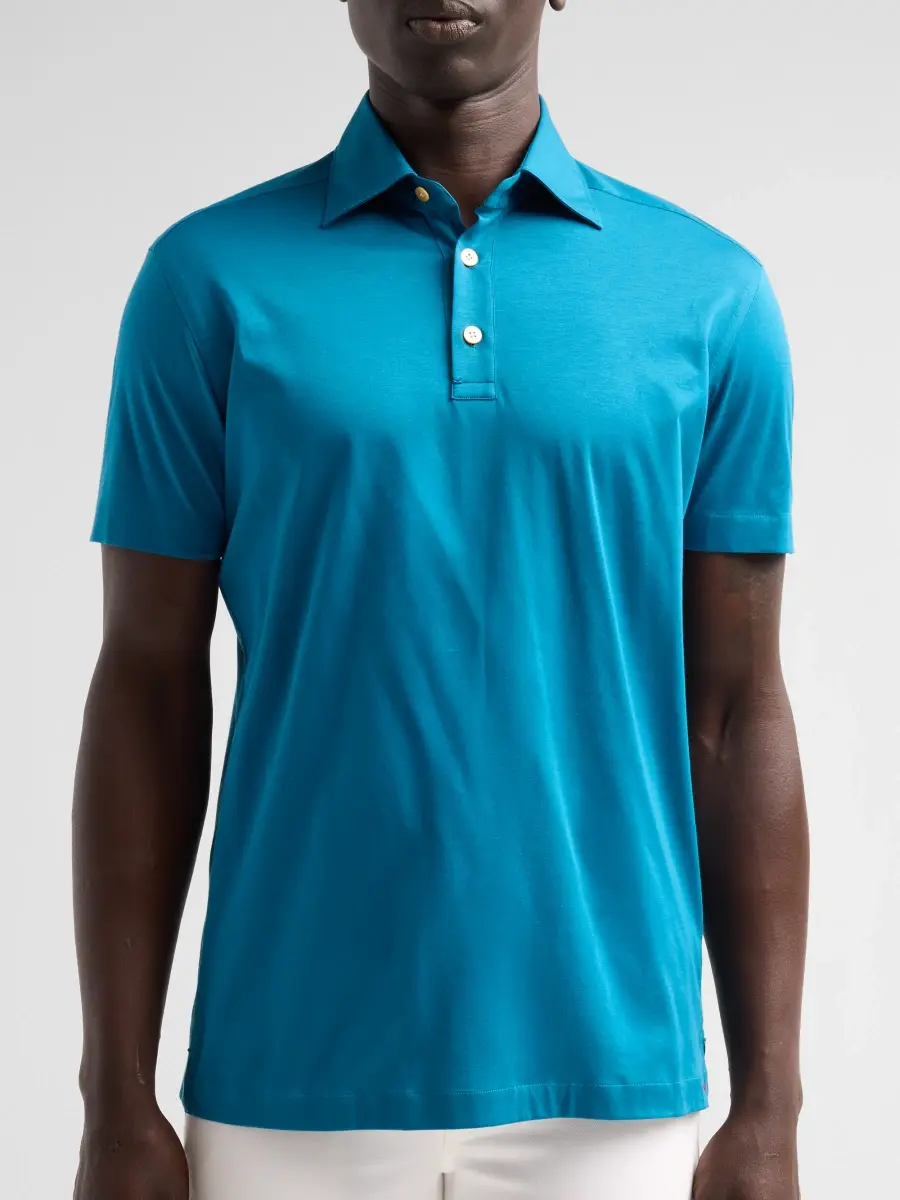 Kiton Men's Cotton Polo Shirt | Thumbnail 5 Kiton Men's Cotton Polo Shirt | Thumbnail 5