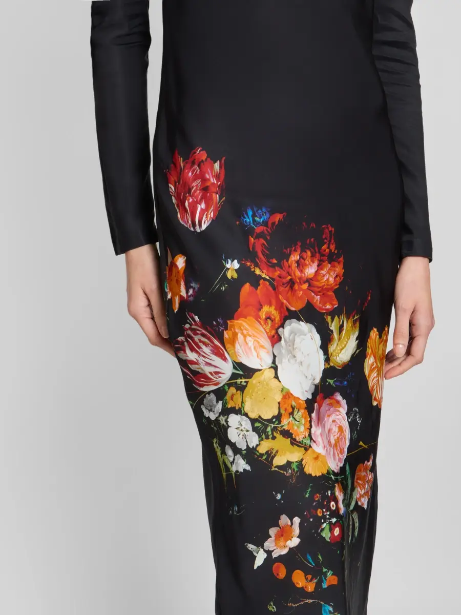 Dries Van Noten Women's Floral Satin Sheath Midi Dress | Thumbnail 5 Dries Van Noten Women's Floral Satin Sheath Midi Dress | Thumbnail 5