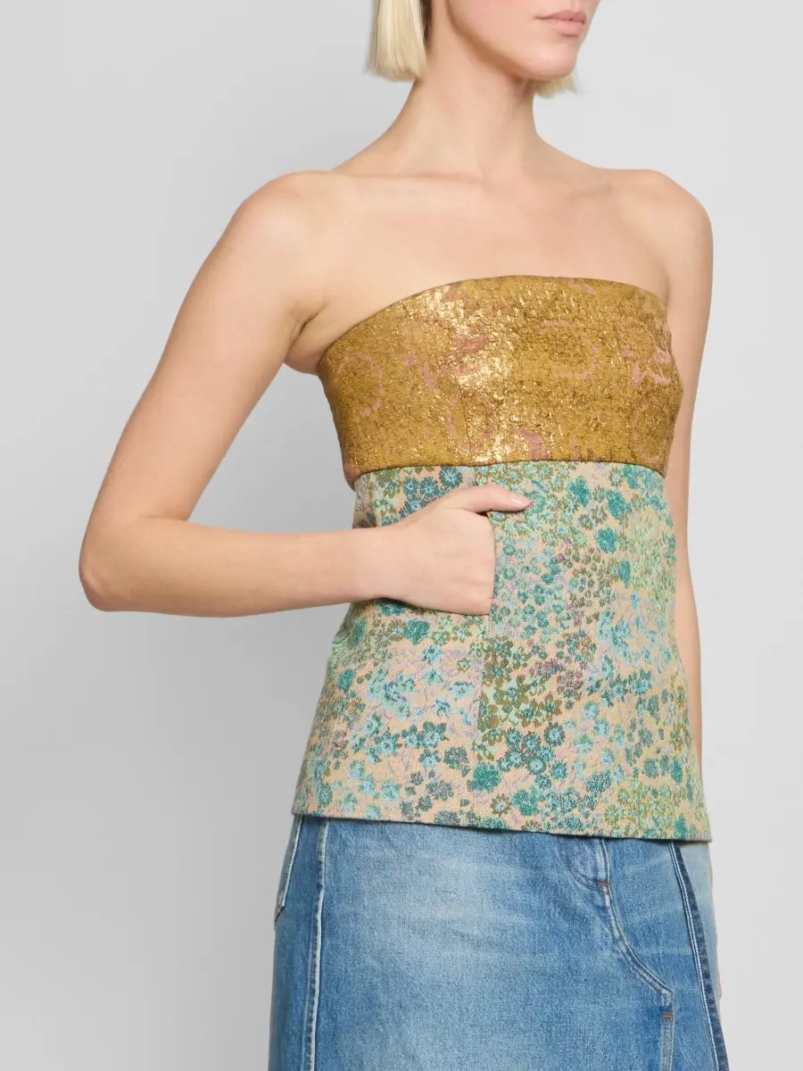 Dries Van Noten Women's Ciliasa Floral Strapless Top | Thumbnail 4 Dries Van Noten Women's Ciliasa Floral Strapless Top | Thumbnail 4