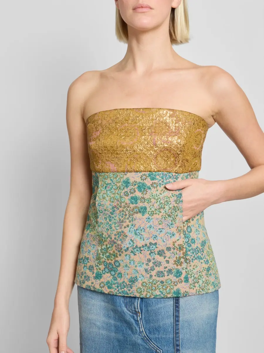 Dries Van Noten Women's Ciliasa Floral Strapless Top | Thumbnail 5 Dries Van Noten Women's Ciliasa Floral Strapless Top | Thumbnail 5