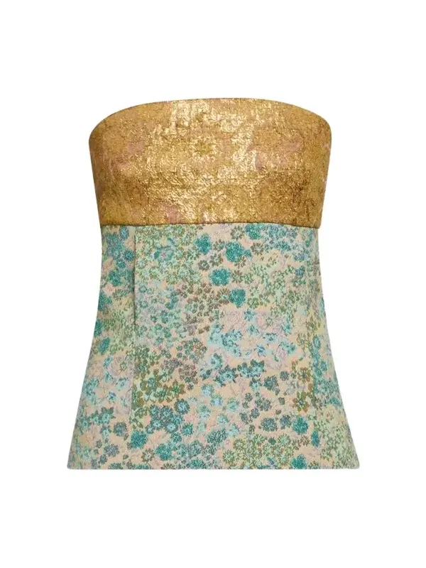 Dries Van Noten Women's Ciliasa Floral Strapless Top