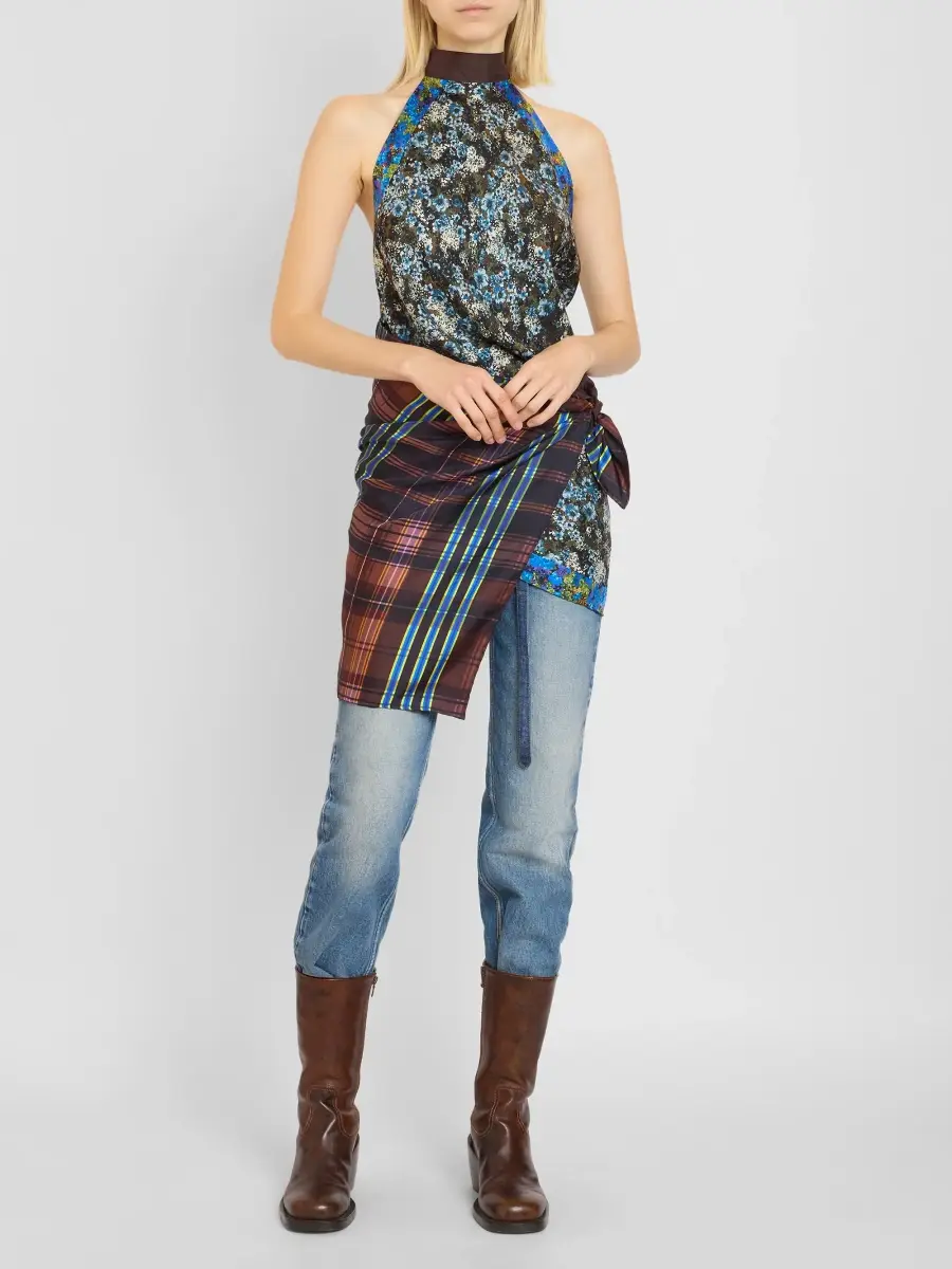 Dries Van Noten Women's Carfy Printed Silk Halter Top | Thumbnail 2 Dries Van Noten Women's Carfy Printed Silk Halter Top | Thumbnail 2