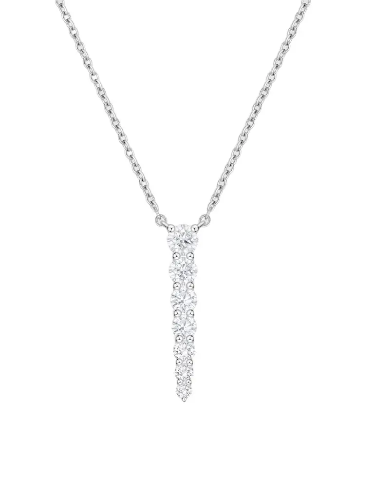 Women's Identity 18K White Gold & 0.43-0.50 TCW Diamond Linear Pendant Necklace Women's Identity 18K White Gold & 0.43-0.50 TCW Diamond Linear Pendant Necklace