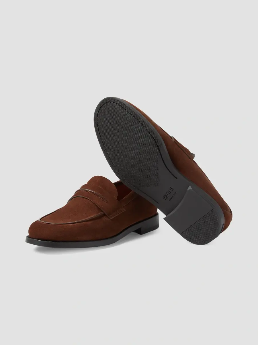 Zegna Men's Suede Mocassin Corso Loafers | Thumbnail 4 Zegna Men's Suede Mocassin Corso Loafers | Thumbnail 4