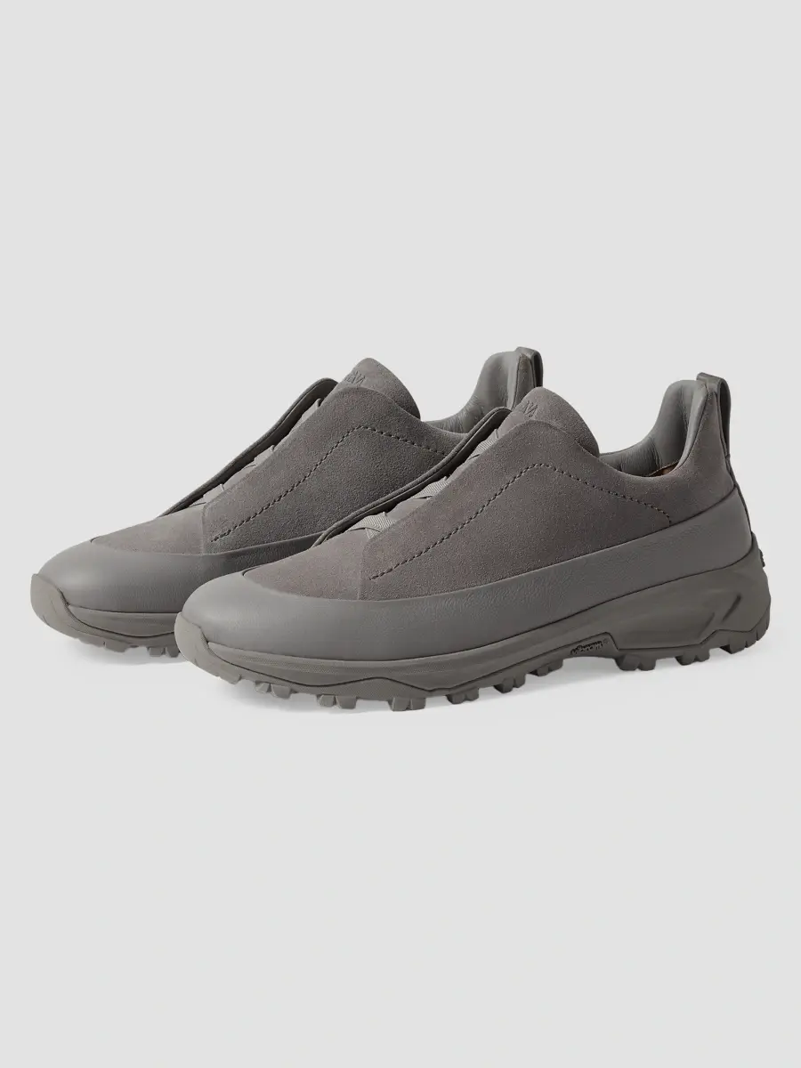 Zegna Men's Suede Triple Stitch Monte Sneakers | Thumbnail 2 Zegna Men's Suede Triple Stitch Monte Sneakers | Thumbnail 2