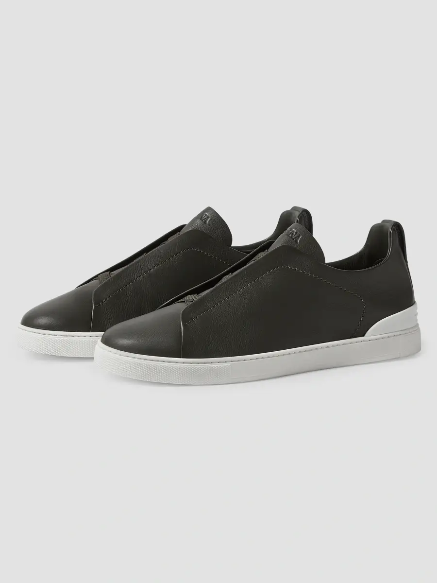 Zegna Men's Secondskin Triple Stitch Sneakers | Thumbnail 2