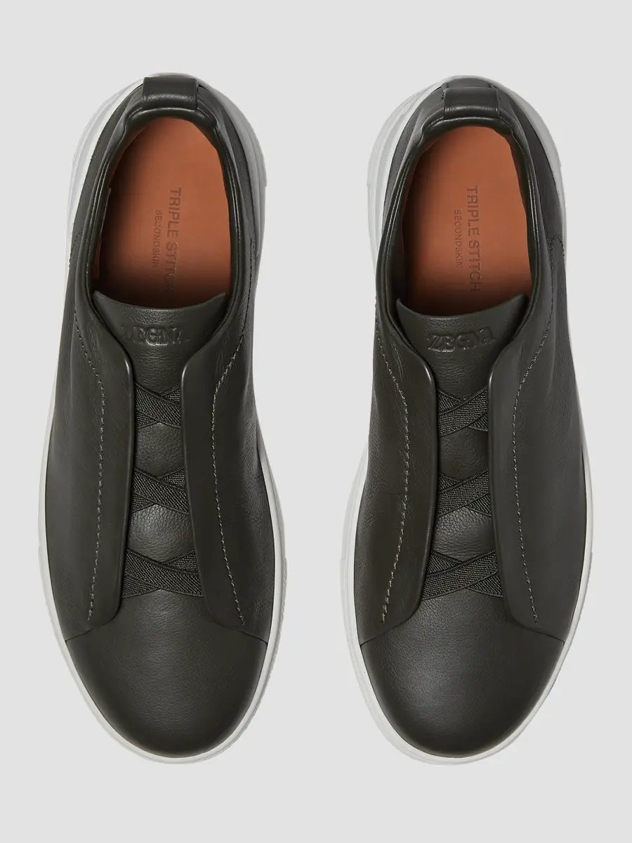Zegna Men's Secondskin Triple Stitch Sneakers | Thumbnail 3