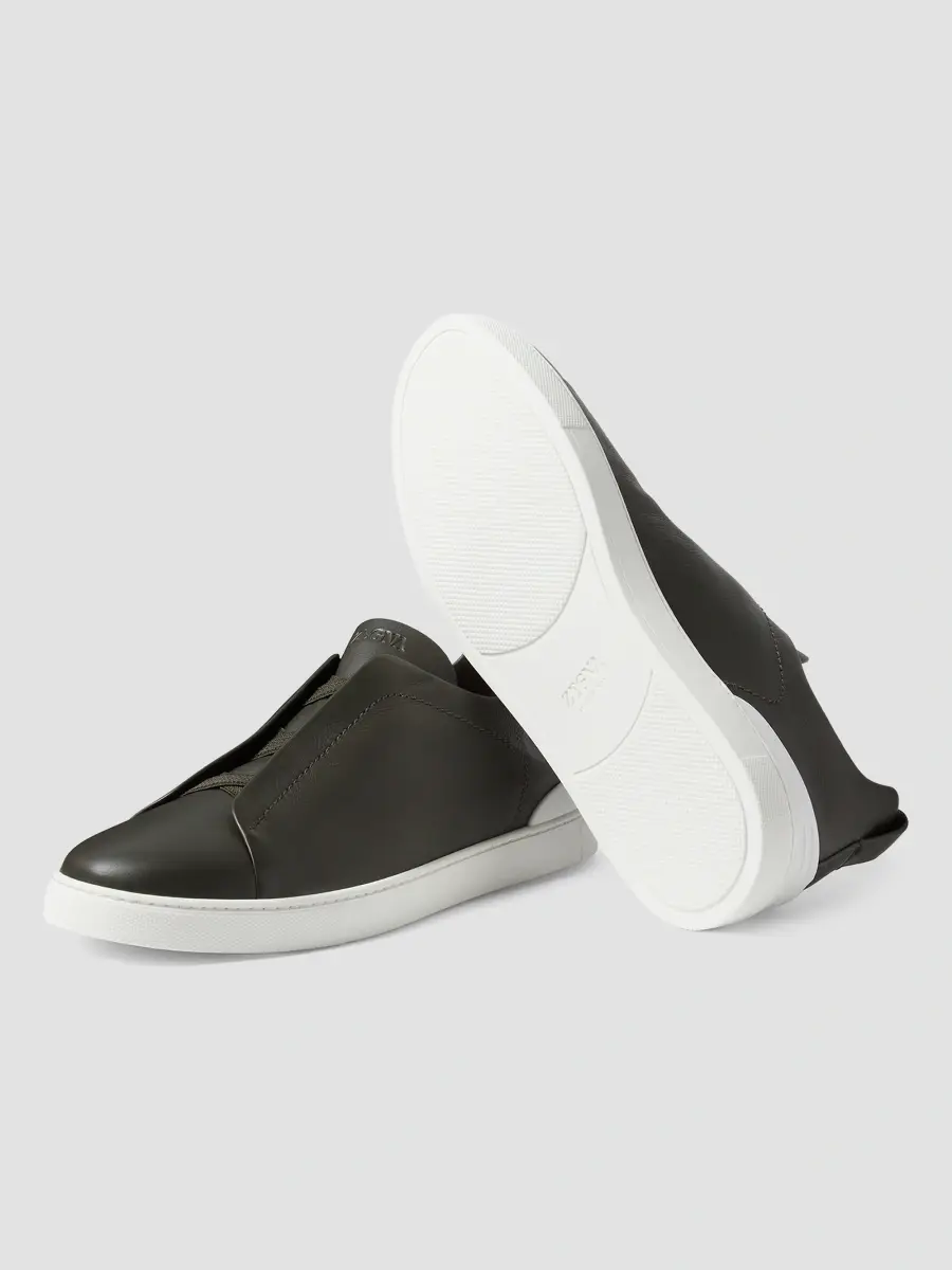 Zegna Men's Secondskin Triple Stitch Sneakers | Thumbnail 4