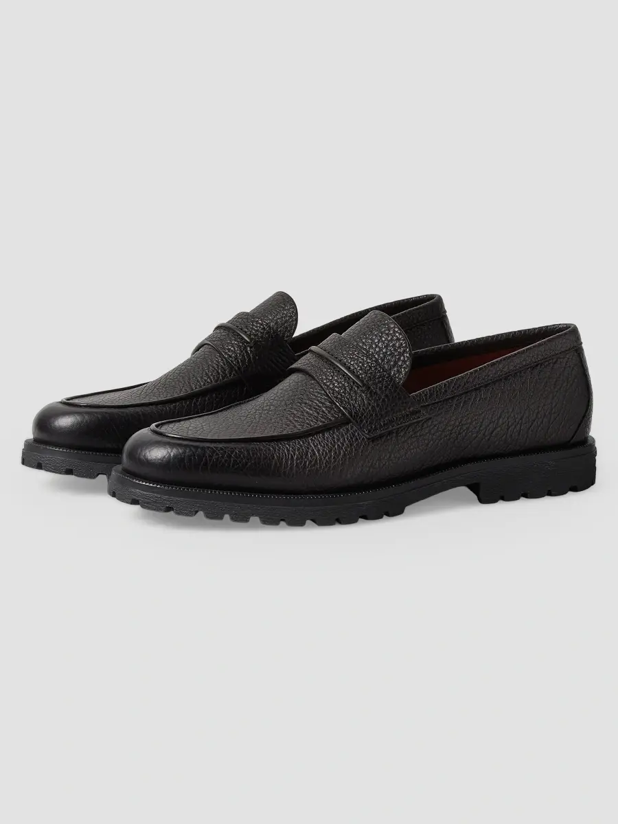 Zegna Men's Leather Mocassin Pioggia Loafers | Thumbnail 2 Zegna Men's Leather Mocassin Pioggia Loafers | Thumbnail 2