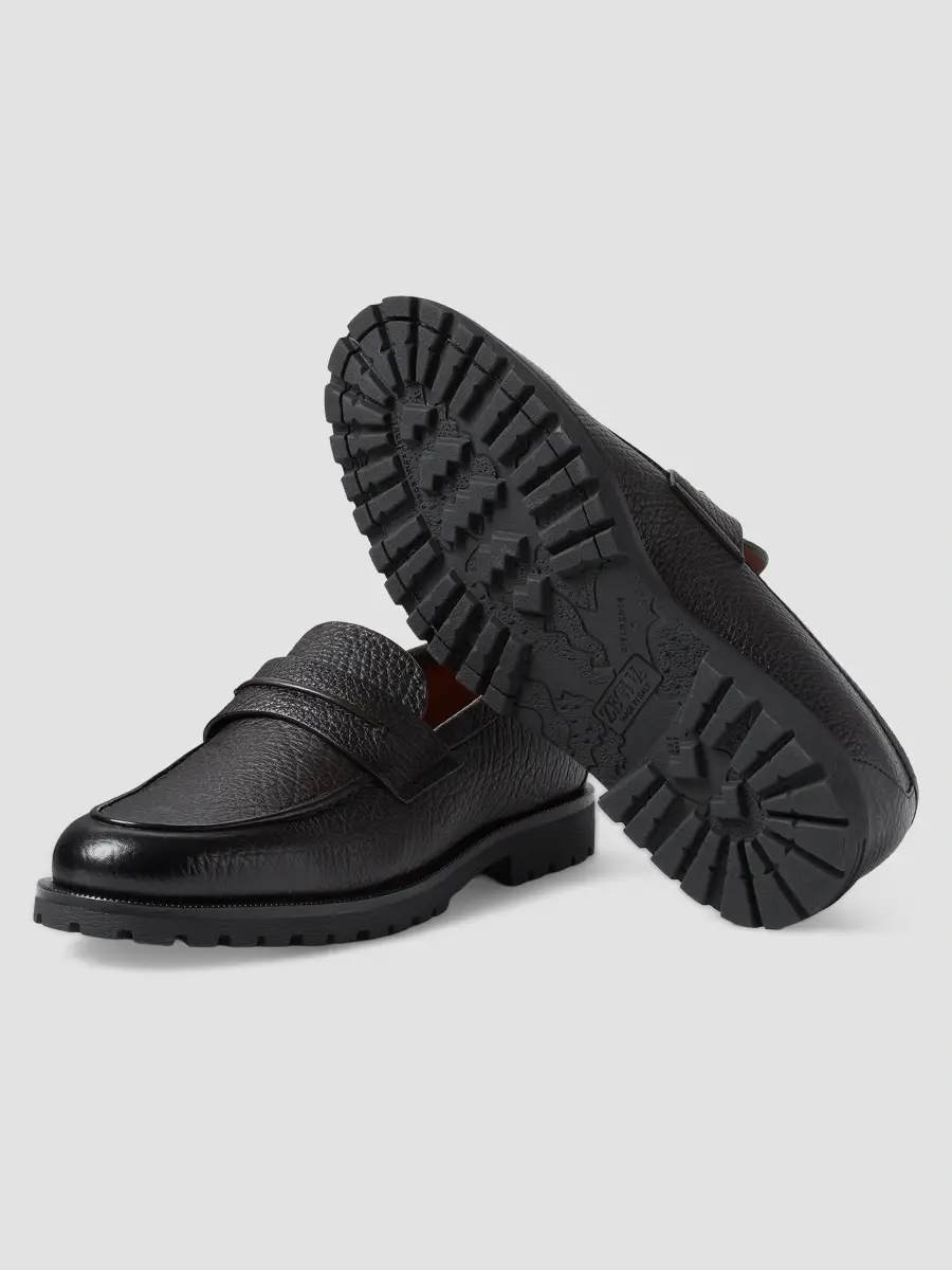 Zegna Men's Leather Mocassin Pioggia Loafers | Thumbnail 4 Zegna Men's Leather Mocassin Pioggia Loafers | Thumbnail 4