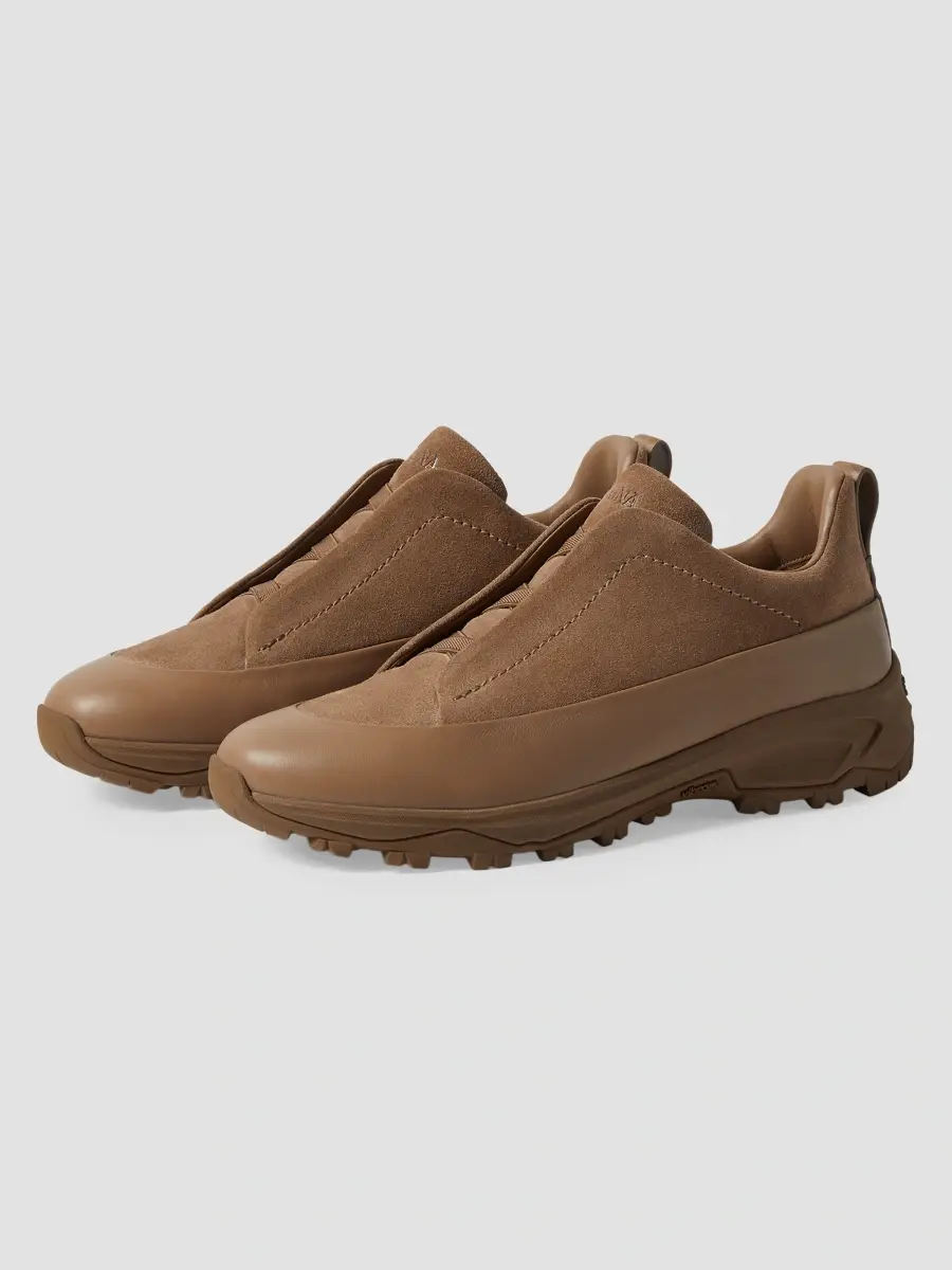 Zegna Men's Suede Triple Stitch Monte Sneakers | Thumbnail 2