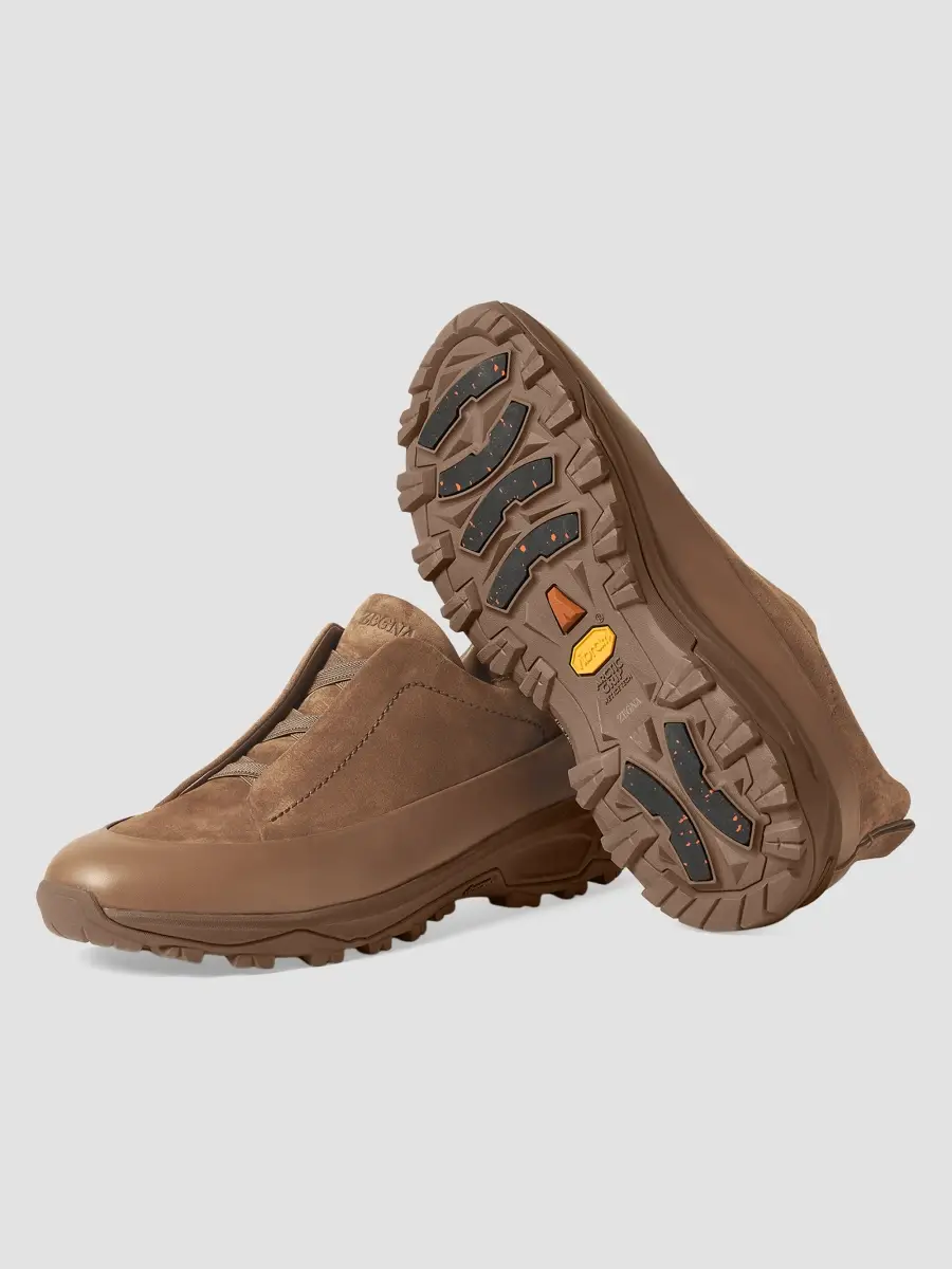 Zegna Men's Suede Triple Stitch Monte Sneakers | Thumbnail 4