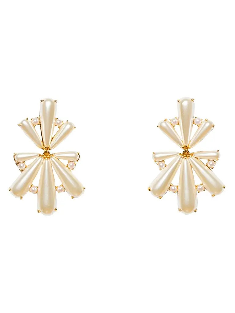 Lele Sadoughi Women's 14K Gold-Plated & Scalloped Acrylic Pearl Chandelier Earrings