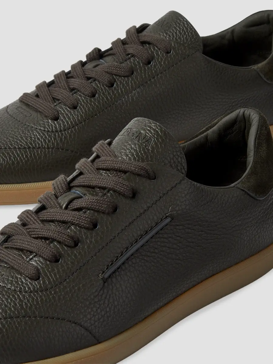 Zegna Men's Grained Calfskin 232 Sneakers | Thumbnail 5 Zegna Men's Grained Calfskin 232 Sneakers | Thumbnail 5
