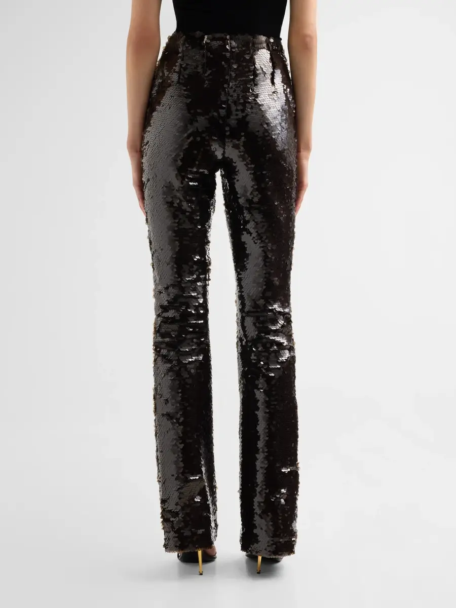 LaQuan Smith Women's Sequin High-Rise Flared Pants | Thumbnail 3 LaQuan Smith Women's Sequin High-Rise Flared Pants | Thumbnail 3