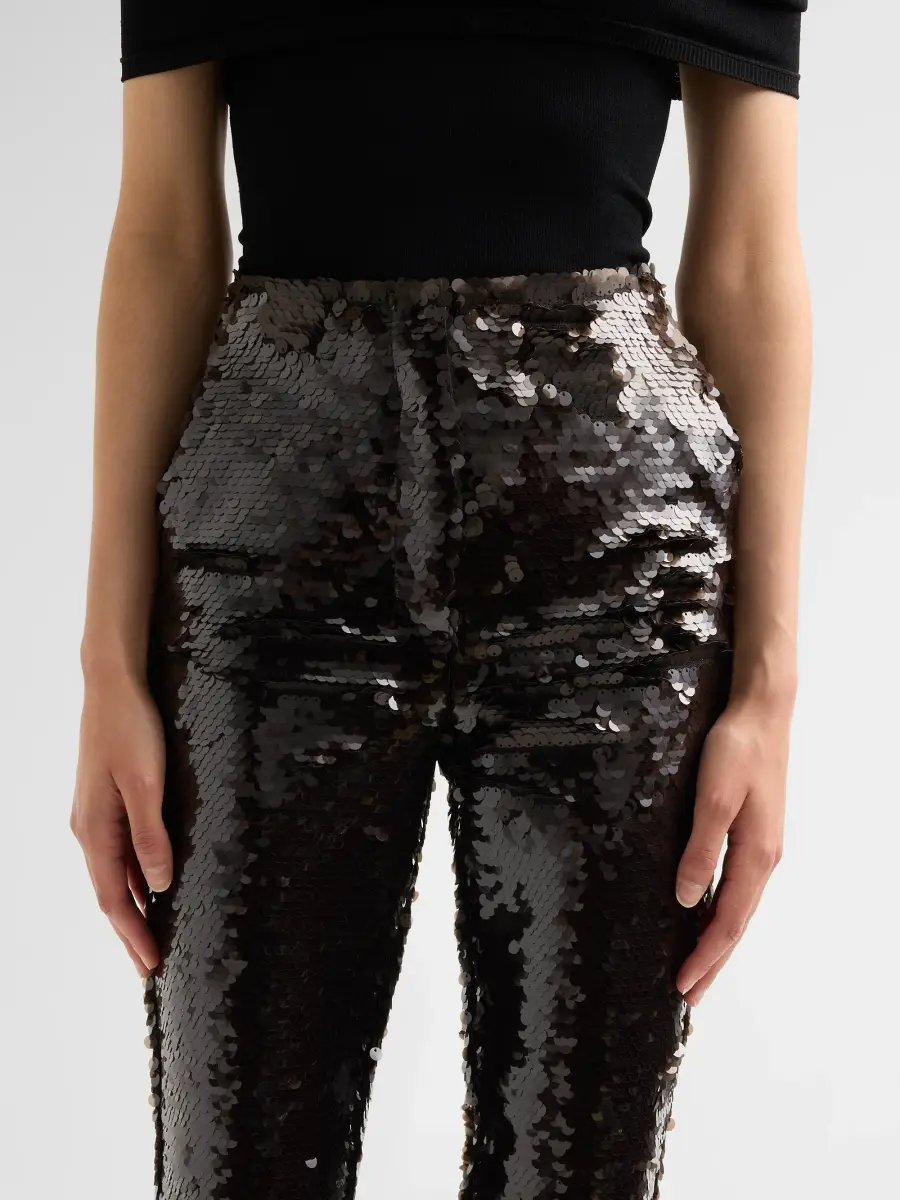LaQuan Smith Women's Sequin High-Rise Flared Pants | Thumbnail 5 LaQuan Smith Women's Sequin High-Rise Flared Pants | Thumbnail 5