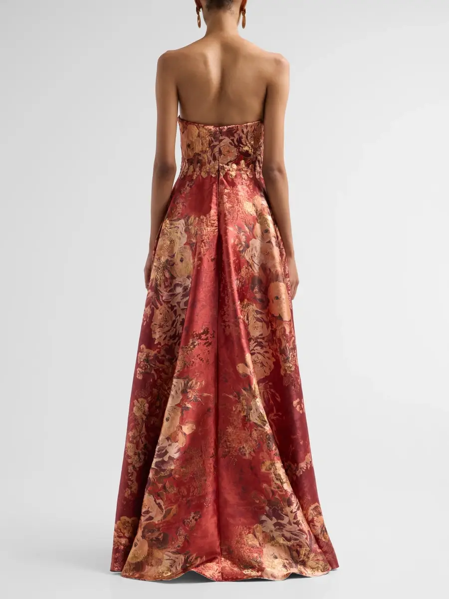 Rene Ruiz Collection Women's Strapless Printed Column Walk-Thru Gown | Thumbnail 3 Rene Ruiz Collection Women's Strapless Printed Column Walk-Thru Gown | Thumbnail 3