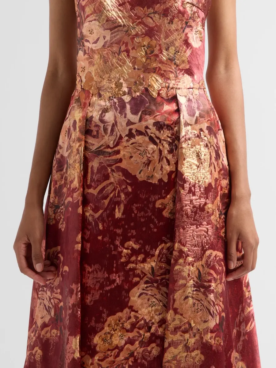 Rene Ruiz Collection Women's Strapless Printed Column Walk-Thru Gown | Thumbnail 5 Rene Ruiz Collection Women's Strapless Printed Column Walk-Thru Gown | Thumbnail 5