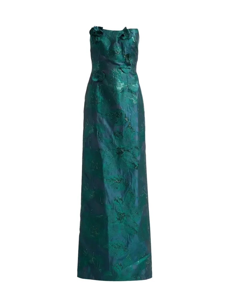 Rene Ruiz Collection Women's Strapless A-Line Fil Coupe Gown