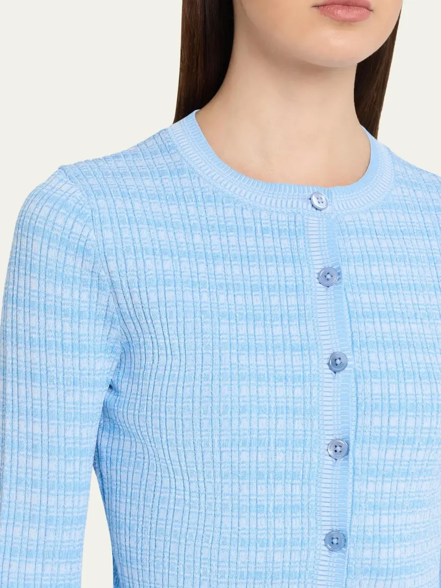 PRABAL GURUNG Women's Crewneck Fitted Cardigan | Thumbnail 5 PRABAL GURUNG Women's Crewneck Fitted Cardigan | Thumbnail 5