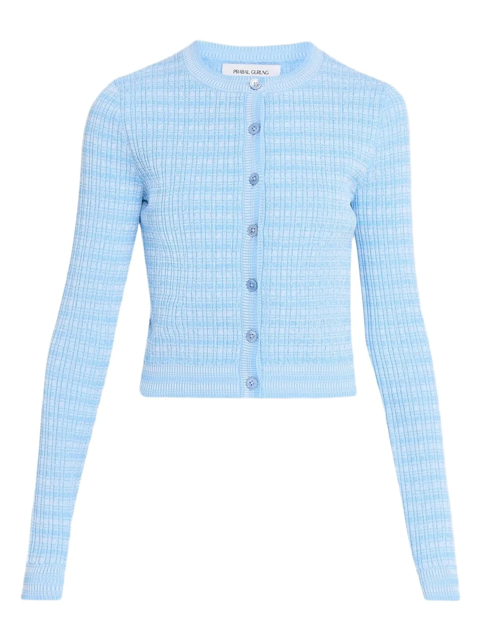 PRABAL GURUNG Women's Crewneck Fitted Cardigan