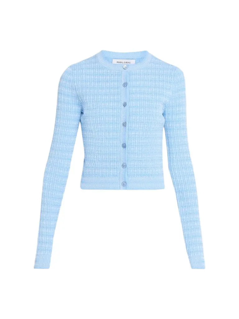 PRABAL GURUNG Women's Crewneck Fitted Cardigan