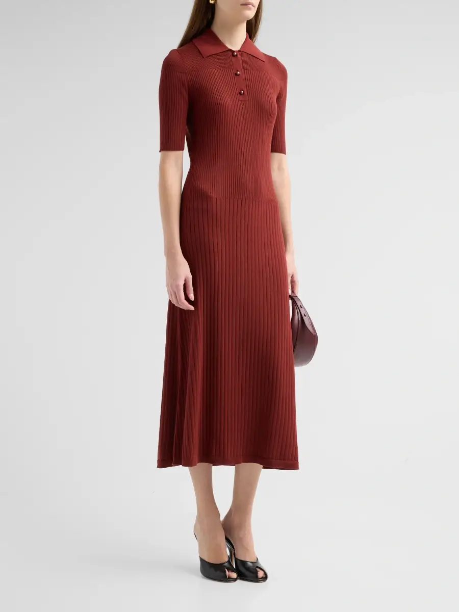 PRABAL GURUNG Women's Rib-Knit Midi Dress | Thumbnail 4 PRABAL GURUNG Women's Rib-Knit Midi Dress | Thumbnail 4