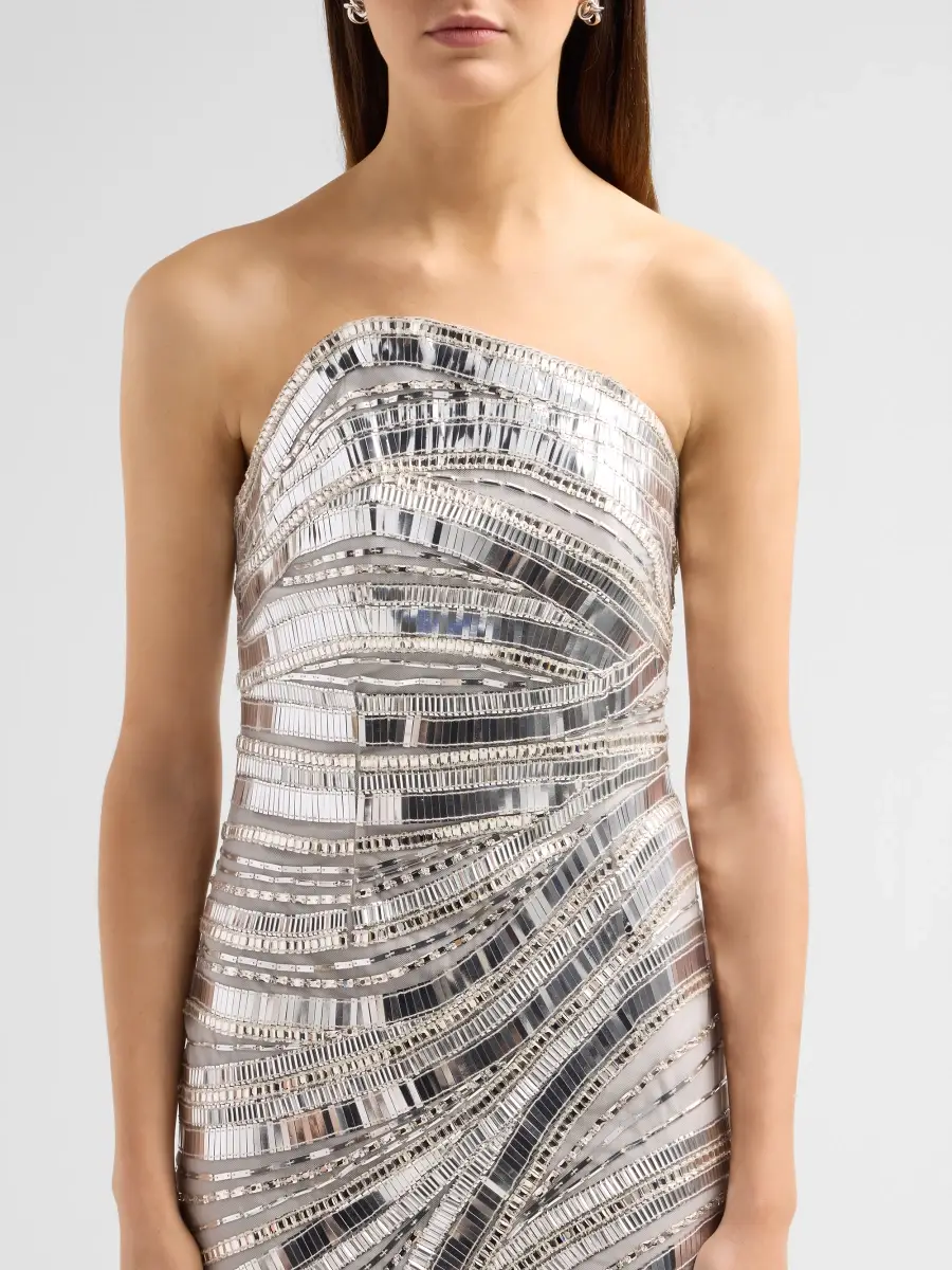 PAMELLA ROLAND Women's Wave Beaded Tulle Gown | Thumbnail 5 PAMELLA ROLAND Women's Wave Beaded Tulle Gown | Thumbnail 5